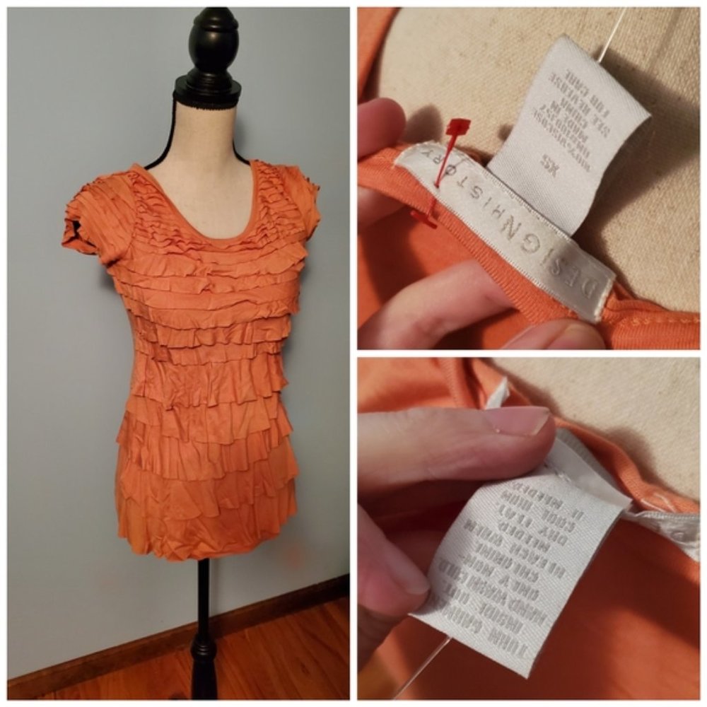 Design History Orange Ruffle Dress - Picture 6 of 7